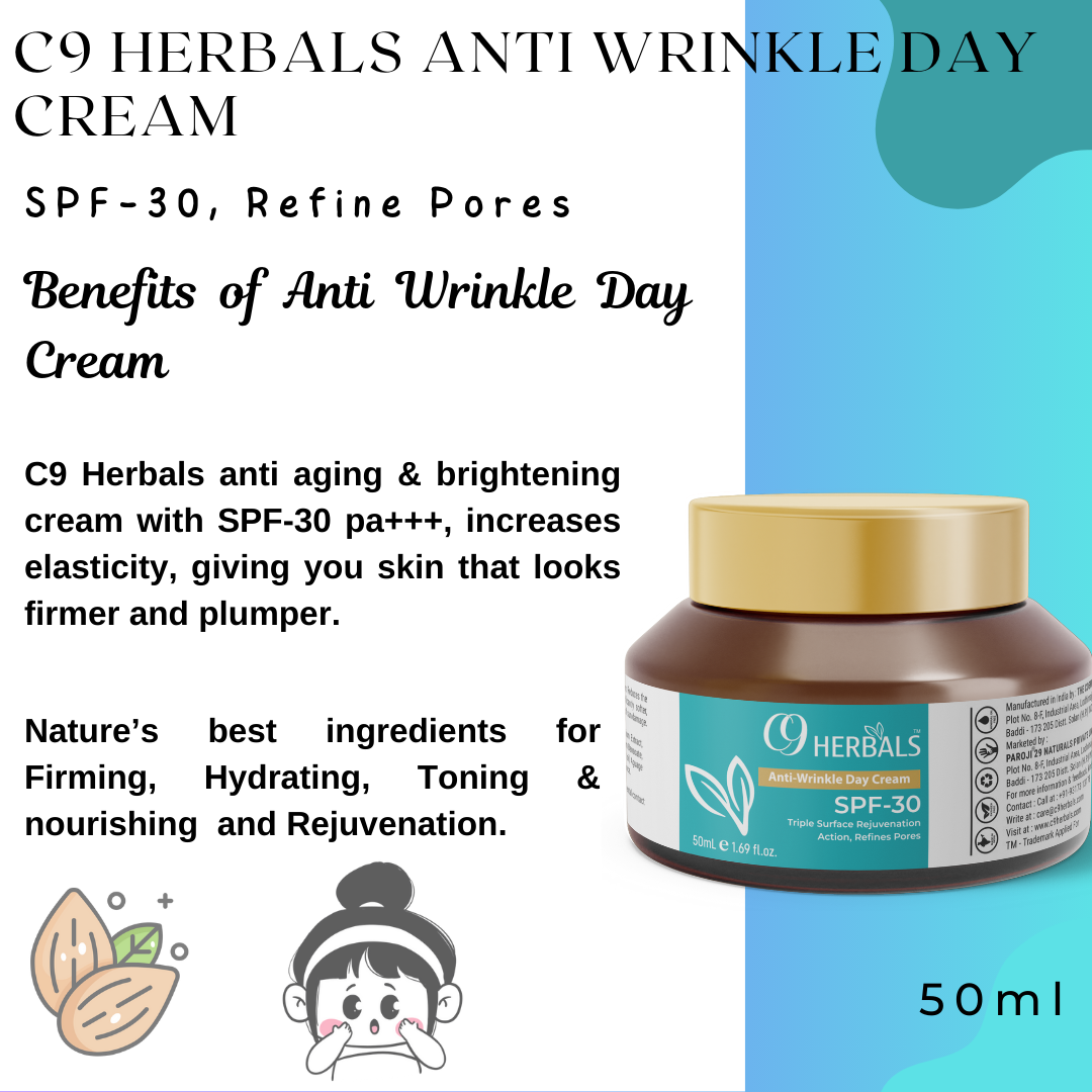 Anti Wrinkle Day Cream | Retinol | Co- enzyme Q10 | SPF-30 | Refines Pores | Triple Surface Rejuvenation