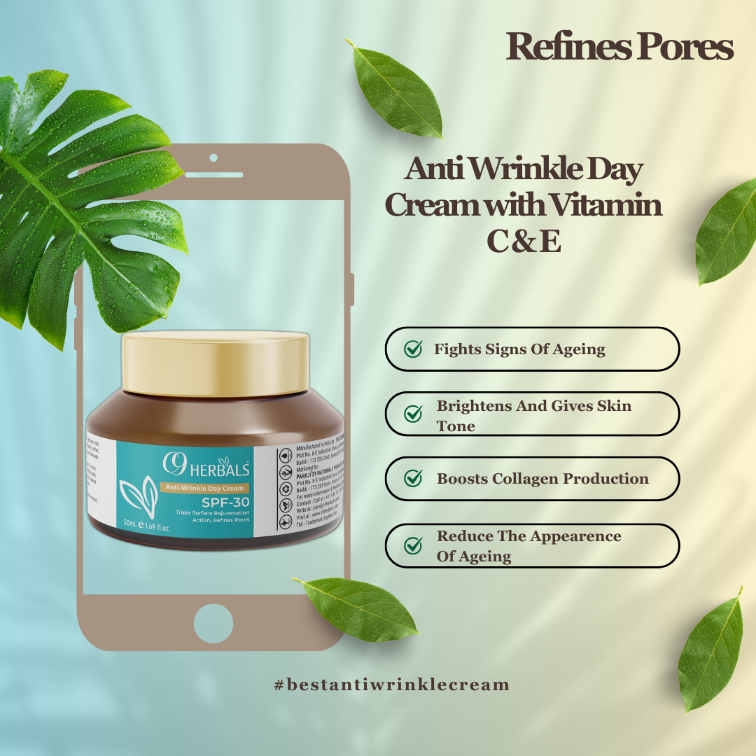 Anti Wrinkle Day Cream | Retinol | Co- enzyme Q10 | SPF-30 | Refines Pores | Triple Surface Rejuvenation