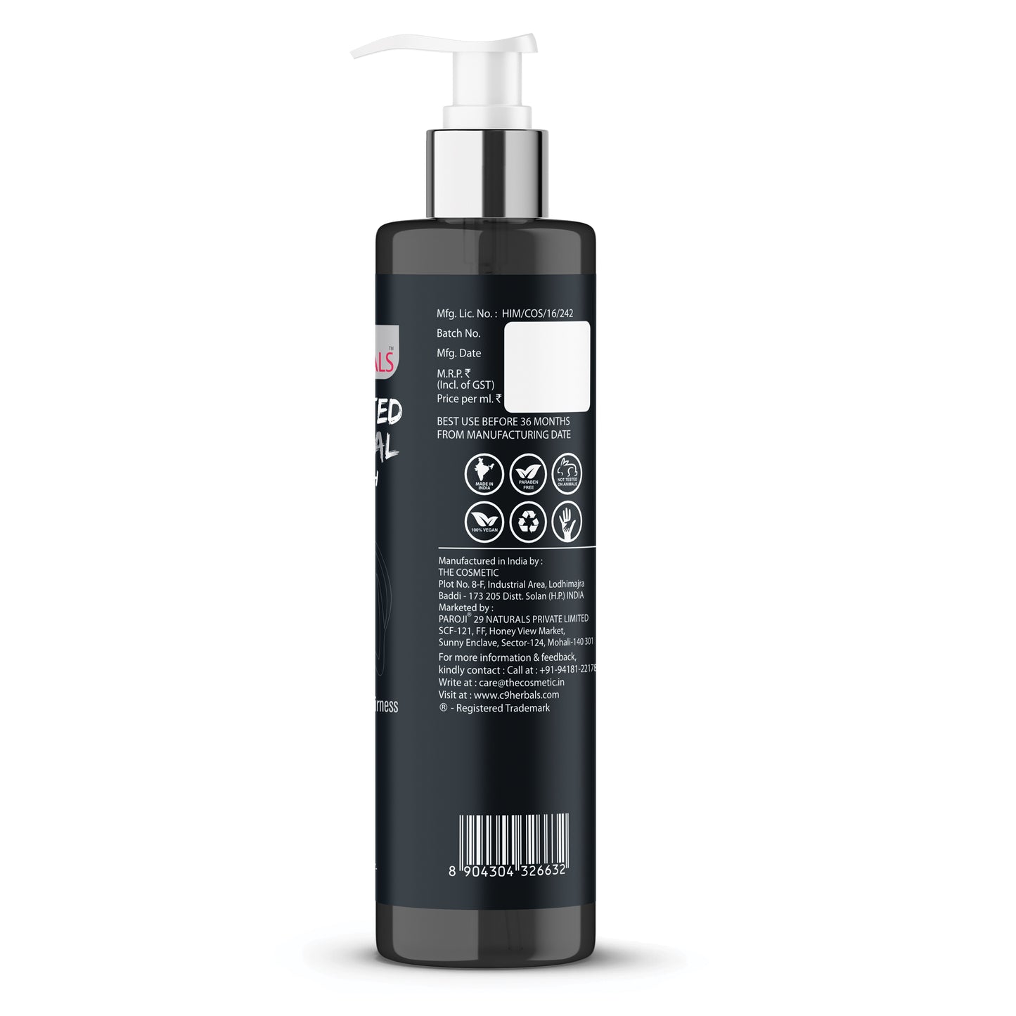 Charcoal Facewash For All Skin Types, With Neem Leaf And Vitamin E (200ML)