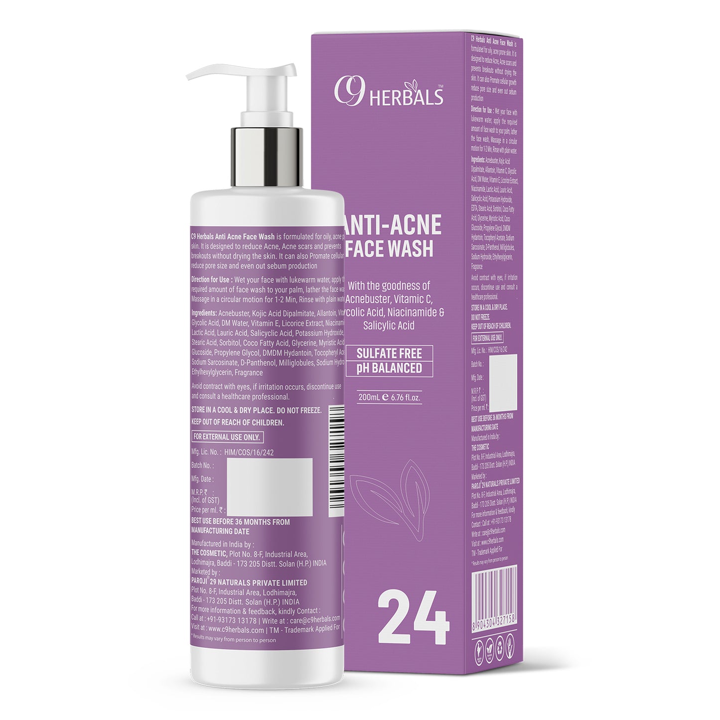 Anti- Acne Facewash | Salicylic Acid | Sulfate Free | Ph Balanced |