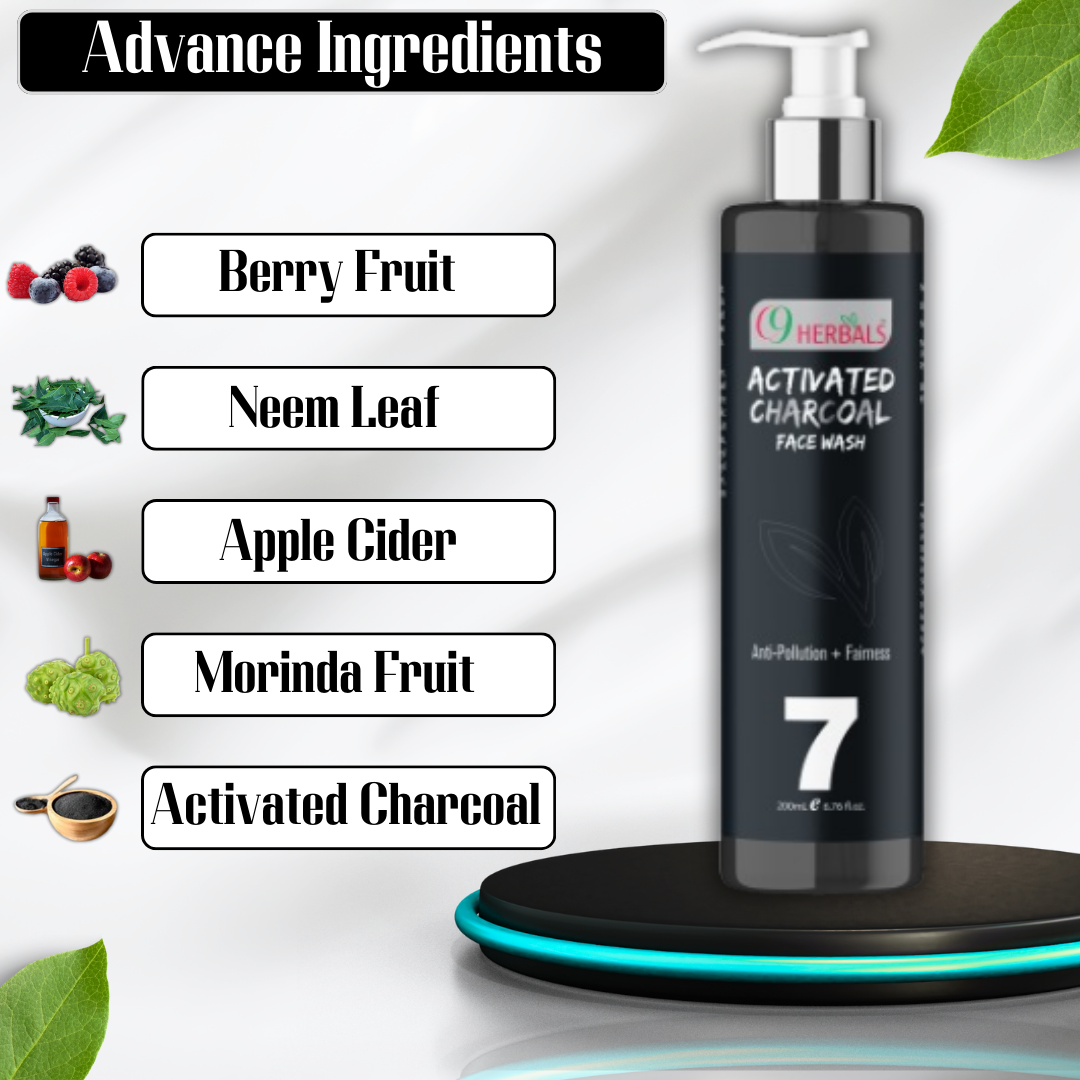 Charcoal Facewash For All Skin Types, With Neem Leaf And Vitamin E (200ML)