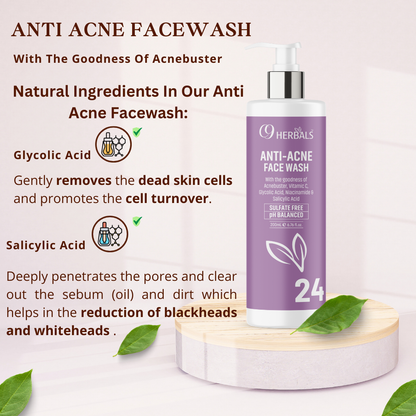 Anti- Acne Facewash | Salicylic Acid | Sulfate Free | Ph Balanced |
