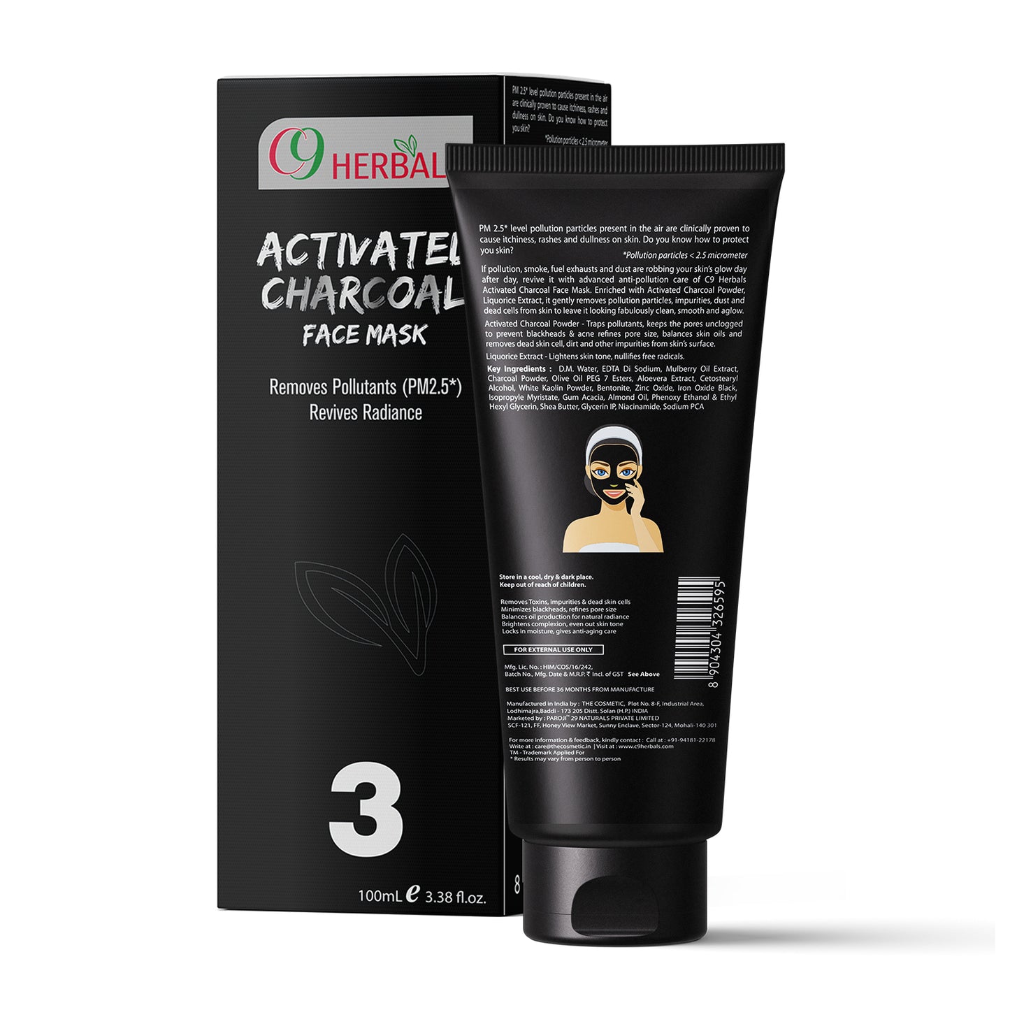 Activated Charcoal Face Mask With Aloevera And Liquorice