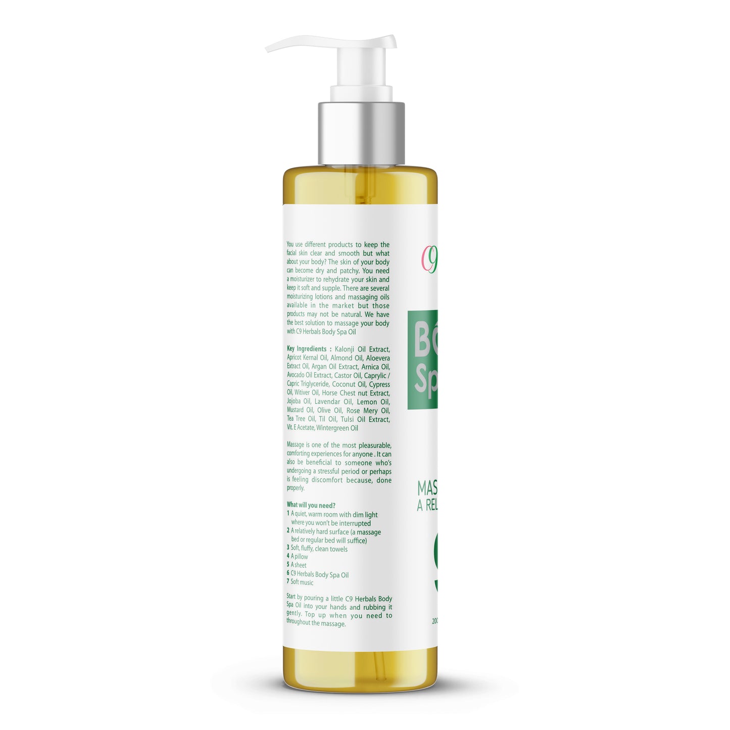 Body Spa Oil With Olive Oil And Tulsi Oil For Mind And Body Relaxing