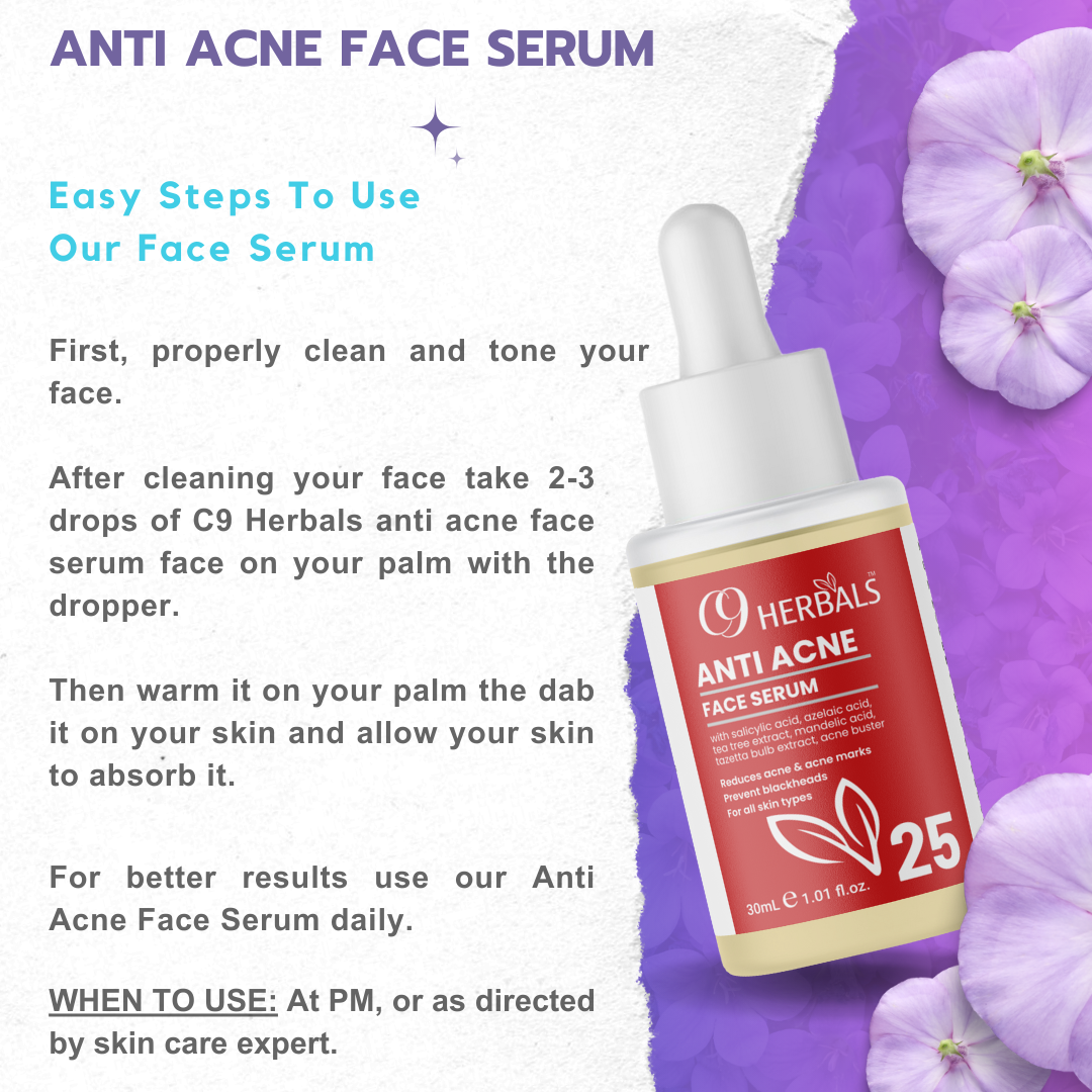 Anti Acne Face Serum | Salicylic Acid | Tea Tree Extract | Reduces Acne & Acne Marks | Prevent Blackheads