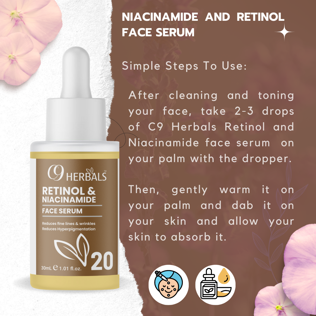 Retinol & Niacinamide Face Serum | Reduces Fine Lines | Reduces Wrinkles | Reduces