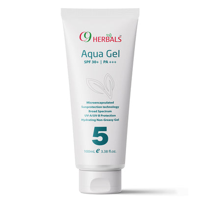 Aqua Gel Sunscreen With Aloevera And Titanium Dioxide For Protection Against UV-A/ UV-B Rays
